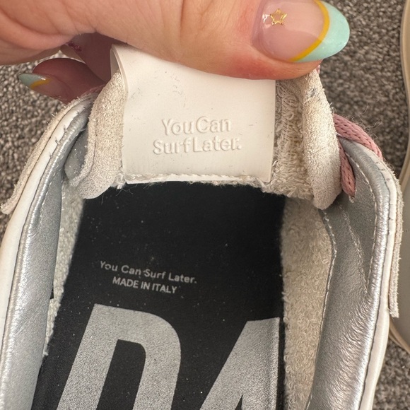 P448 Cream with Rose and Silver Trims Shoes Made in Italy Size 36 - Picture 9 of 13